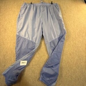 Vintage Umbro Mens XL Track Pants Light Blue Two Tone Nylon Windbreaker Joggers